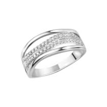 Ring 925 Sterling Silber rhodiniert Zirkonia weiß Ring 925 Sterling Silber rhodiniert Zirkonia weiß