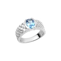 Ring 925 Sterling Silber rhodiniert synth. Blautopas Ring 925 Sterling Silber rhodiniert synth. Blautopas