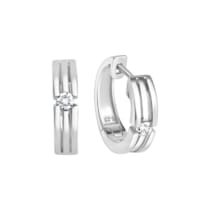 Creolen 925 Sterling Silber rhodiniert 2 Zirkonia Creolen 925 Sterling Silber rhodiniert 2 Zirkonia