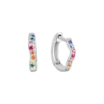Creolen 925 Sterlöing Silber rhodiniert bunte Zirkonia Creolen 925 Sterlöing Silber rhodiniert bunte Zirkonia