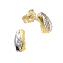 Ohrstecker 333 Gold zweifarbig Zirkonia weiß Ohrstecker 333 Gold zweifarbig Zirkonia weiß