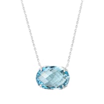 Collier 925/- Sterling Silber rhodiniert Blautopas Collier 925/- Sterling Silber rhodiniert Blautopas