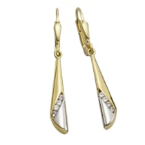 Ohrhänger 333 Gold zweifarbig 8x Zirkonia weiß Ohrhänger 333 Gold zweifarbig 8x Zirkonia weiß