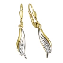 Ohrhänger 333/- Gelbgold bicolor 8xZirkonia Ohrhänger 333/- Gelbgold bicolor 8xZirkonia