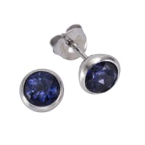 Ohrringe Silber 925 rhodiniert mit Topas dunkelblau (beh.) Ohrringe Silber 925 rhodiniert mit Topas dunkelblau (beh.)