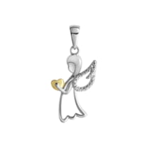 Anhänger 925-Sterling Silber rhodiniert teils vergoldet Anhänger 925-Sterling Silber rhodiniert teils vergoldet