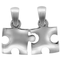 Anhänger 925 Sterling Silber rhodiniert 2tlg. Puzzle Anhänger 925 Sterling Silber rhodiniert 2tlg. Puzzle