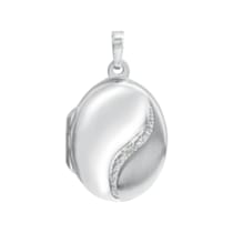 Medaillon 925/- Sterling Silber rhodiniert oval Zirkonia Medaillon 925/- Sterling Silber rhodiniert oval Zirkonia
