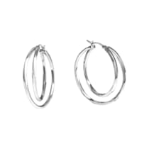 Creolen 925/- Sterling Silber rhodiniert 2-reihig Creolen 925/- Sterling Silber rhodiniert 2-reihig
