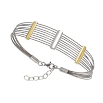 Armband 925/- Sterling Silber + Stahl bicolor Armband 925/- Sterling Silber + Stahl bicolor