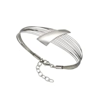 Armband 925/- Sterling Silber rhodiniert + Stahl Armband 925/- Sterling Silber rhodiniert + Stahl