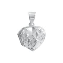 Anhänger 925/- Sterling Silber weiß Medaillon Herz Anhänger 925/- Sterling Silber weiß Medaillon Herz