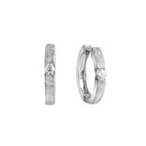 Klappcreolen 925-Sterling Silber rhodiniert Zirkonia Klappcreolen 925-Sterling Silber rhodiniert Zirkonia
