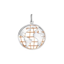 Anhänger 925/- Sterling Silber rhodiniert teils rosevergoldet Motiv Erde Anhänger 925/- Sterling Silber rhodiniert teils rosevergoldet Motiv Erde