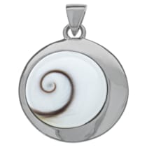 Anhänger 925 Silber rhodiniert mit Muschel weiß Anhänger 925 Silber rhodiniert mit Muschel weiß