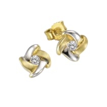 Ohrstecker 333 Gold zweifarbig Zirkonia weiß Ohrstecker 333 Gold zweifarbig Zirkonia weiß