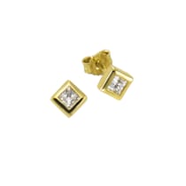 Ohrstecker 333 Gold zweifarbig Zirkonia weiß Ohrstecker 333 Gold zweifarbig Zirkonia weiß