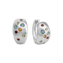 Creolen 925/- Sterling Silber rhodiniert Farbsteine Creolen 925/- Sterling Silber rhodiniert Farbsteine