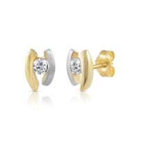 Ohrstecker 333 Gold zweifarbig Zirkonia weiß Ohrstecker 333 Gold zweifarbig Zirkonia weiß