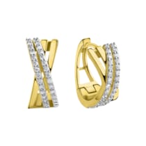 Creolen 375/- Gelbgold bicolor glanz Zirkonia Creolen 375/- Gelbgold bicolor glanz Zirkonia
