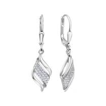 Ohrhänger 925/- Sterling Silber rhodiniert Zirkonia Ohrhänger 925/- Sterling Silber rhodiniert Zirkonia