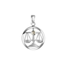 Anhänger 925/- Sterling Silber rhodiniert Sternzeichen Waage Monatsstein Anhänger 925/- Sterling Silber rhodiniert Sternzeichen Waage Monatsstein