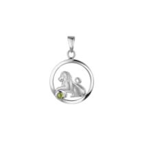 Anhänger 925/- Sterling Silber rhodiniert Sternzeichen Löwe Monatsstein Anhänger 925/- Sterling Silber rhodiniert Sternzeichen Löwe Monatsstein