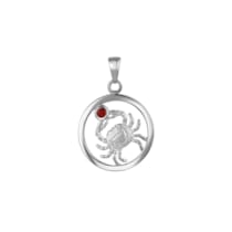 Anhänger 925/- Sterling Silber rhodiniert Sternzeichen Krebs Monatsstein Anhänger 925/- Sterling Silber rhodiniert Sternzeichen Krebs Monatsstein