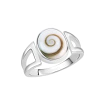 Ring 925/- Sterling Silber rhodiniert weiße Muschel Ring 925/- Sterling Silber rhodiniert weiße Muschel