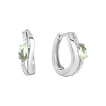 Creolen 925/- Sterling Silber rhodiniert Glas mint Creolen 925/- Sterling Silber rhodiniert Glas mint