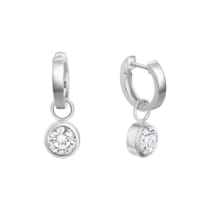 Creolen 925/- Sterling Silber rhodiniert Zirkonia Creolen 925/- Sterling Silber rhodiniert Zirkonia