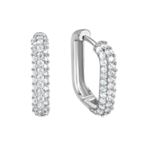 Creolen 925/- Sterling Silber rhodiniert Zirkonia Creolen 925/- Sterling Silber rhodiniert Zirkonia