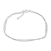 Fusskette 925/- Sterling Silber rhodiniert 2.rhg. Fusskette 925/- Sterling Silber rhodiniert 2.rhg.