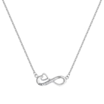 Anhänger mit Kette 925/- Sterling Silber rhodiniert Infinity Zirkonia Anhänger mit Kette 925/- Sterling Silber rhodiniert Infinity Zirkonia