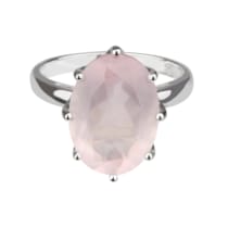 Ring 925 Sterling Silber rhodiniert Glänzend Rosenquarz rosa Ring 925 Sterling Silber rhodiniert Glänzend Rosenquarz rosa