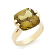 Ring 925 Sterling Silber vergoldet Glänzend Topas Quarz grün Ring 925 Sterling Silber vergoldet Glänzend Topas Quarz grün