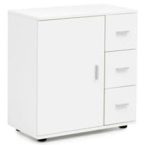 Badschrank FB52416 Midischrank Weiß Badezimmerschrank Matt Kommode Badschrank FB52416 Midischrank Weiß Badezimmerschrank Matt Kommode
