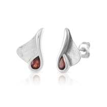 Ohrstecker 925-/ Sterling Silber rhodiniert Granat Ohrstecker 925-/ Sterling Silber rhodiniert Granat