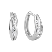 Creolen 925/- Sterling Silber rhodiniert Zirkonia Creolen 925/- Sterling Silber rhodiniert Zirkonia