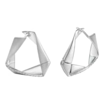 Klappcreolen 925/- Sterling Silber rhodiniert Zirkonia Klappcreolen 925/- Sterling Silber rhodiniert Zirkonia