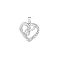 Anhänger 925/- Sterling Silber rhodiniert Herz Zirkonia Anhänger 925/- Sterling Silber rhodiniert Herz Zirkonia