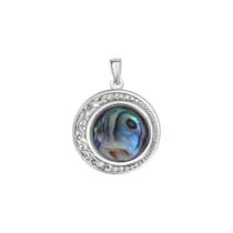 Anhänger 925/- Sterling Silber rhodiniert Abalone grün Anhänger 925/- Sterling Silber rhodiniert Abalone grün