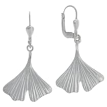 Ohrhänger 925/- Sterling Silber rhodiniert Gingko Ohrhänger 925/- Sterling Silber rhodiniert Gingko