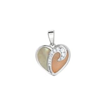 Anhänger 925/- Sterling Silber rhodiniert Herz Perlmutt Anhänger 925/- Sterling Silber rhodiniert Herz Perlmutt