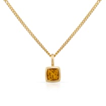 Halskette Gold 585 mit echtem Citrin 5x5mm Halskette Gold 585 mit echtem Citrin 5x5mm