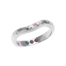 Ring 925 Sterling Silber rhodiniert Gehämmert Safir pink Ring 925 Sterling Silber rhodiniert Gehämmert Safir pink