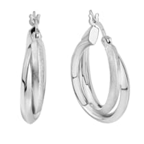 Creolen 925/- Sterling Silber rhodiniert glanz/matt Creolen 925/- Sterling Silber rhodiniert glanz/matt
