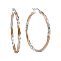 Creolen 925/- Sterling Silber rhodiniert teils rosé vergoldet 40mm Creolen 925/- Sterling Silber rhodiniert teils rosé vergoldet 40mm