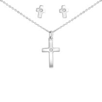 Set Anhänger/Kette und Ohrstecker 925/- Sterling Silber rhodiniert 3-teiliges Set Set Anhänger/Kette und Ohrstecker 925/- Sterling Silber rhodiniert 3-teiliges Set
