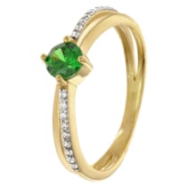 68842 Damenring Gold 333/8K mit synthetischem Smaragd und Zirkoni 68842 Damenring Gold 333/8K mit synthetischem Smaragd und Zirkoni